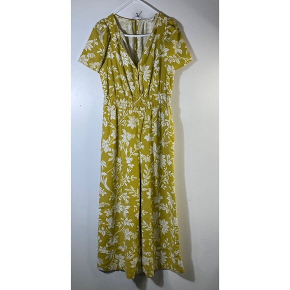 Womens Anthropologie The Somerset Floral Romper Jumpsuit Green White S - Picture 1 of 12